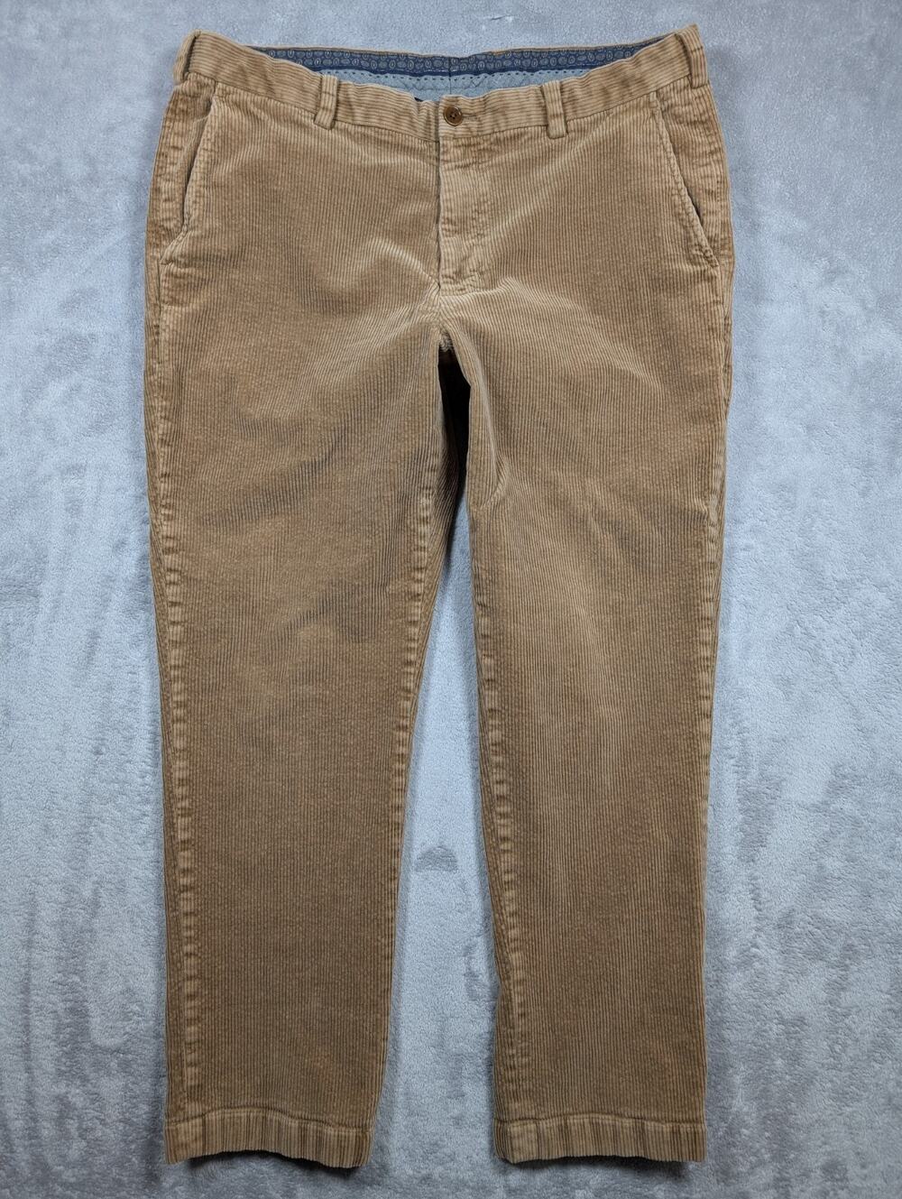 Brooks Brothers Clark Corduroy Pants Mens 38x30 Brown Utility Casual Business